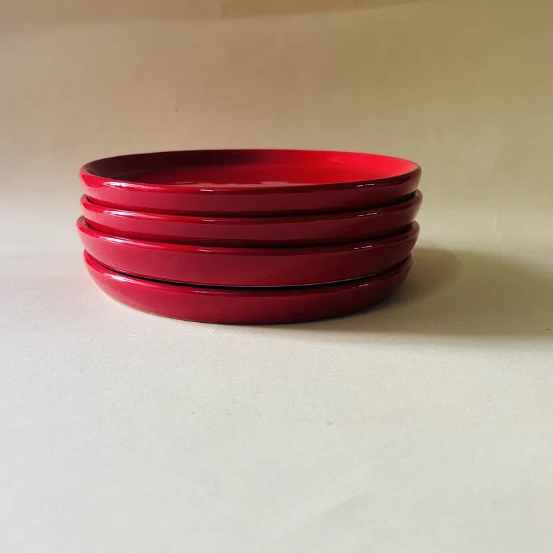 Ceramic Quarter Plate (Red) - Set Of Four media 3