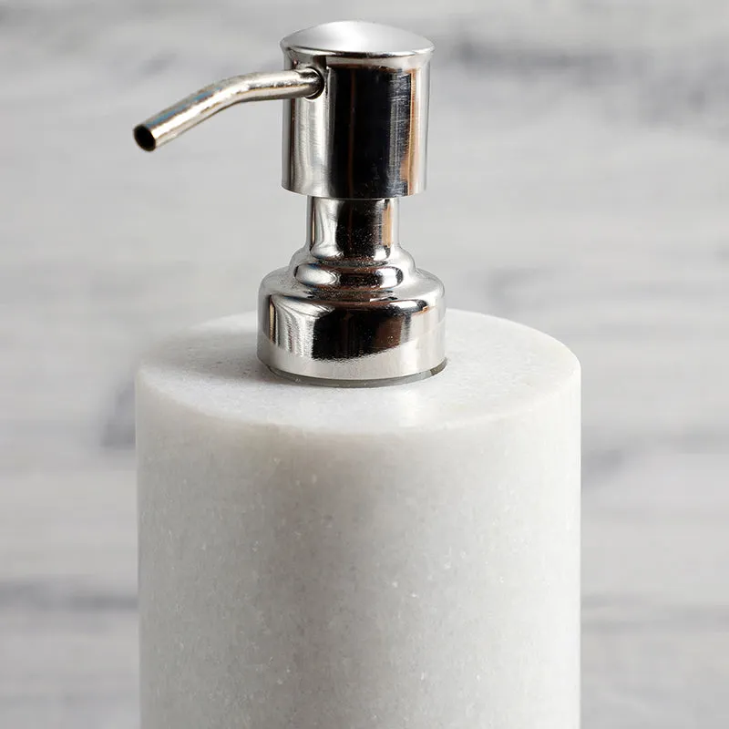 Alabaste Marble Soap Dispenser - White & Silver media 5