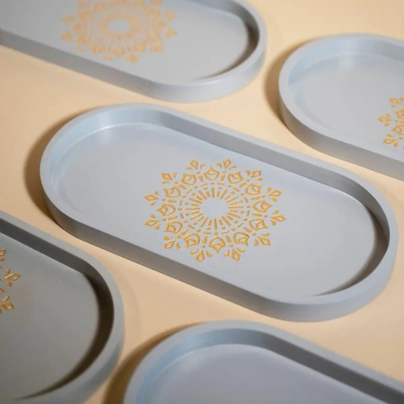 Triva Mandala Serving Tray - Grey media 3