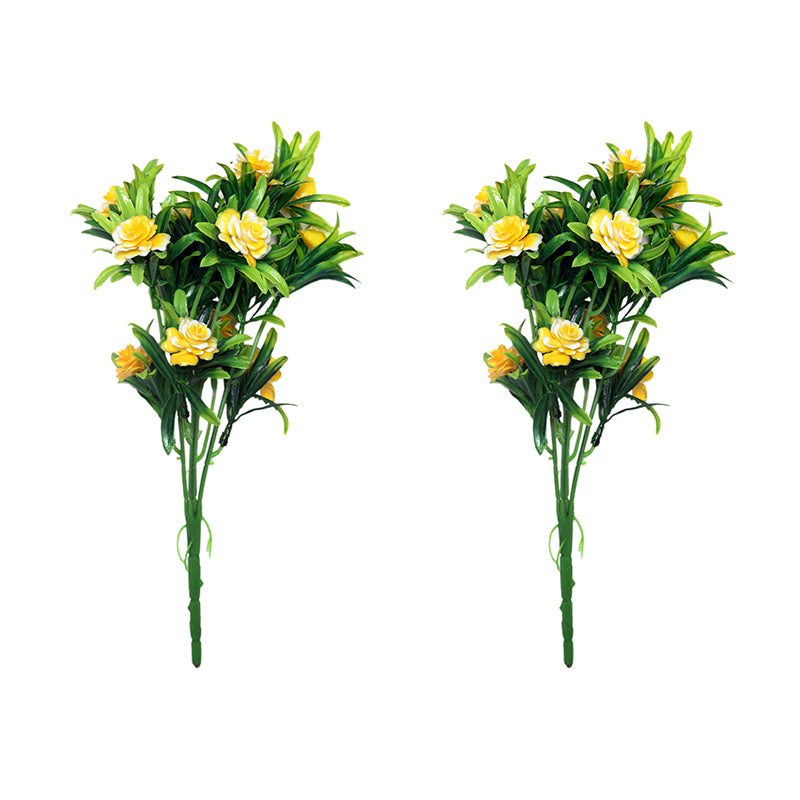 Faux Filosia Flower Bunch (Yellow) - Set Of Two media 3