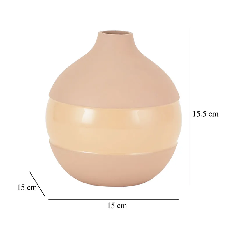 Daino Enamel Vase - Peach media 4