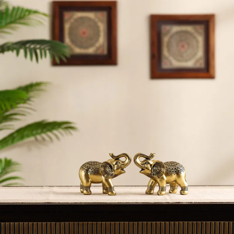 Ethnic Ornate Gaja Showpiece - Set Of Two - 5
