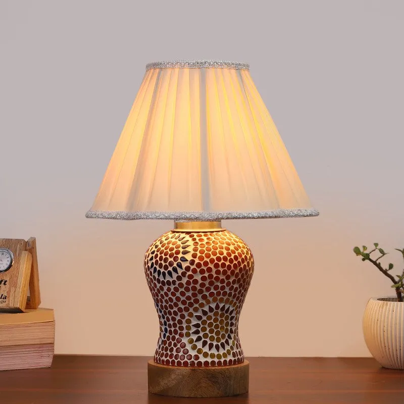 Aranya Pleated Wooden Table Lamp - Multicolor media 3