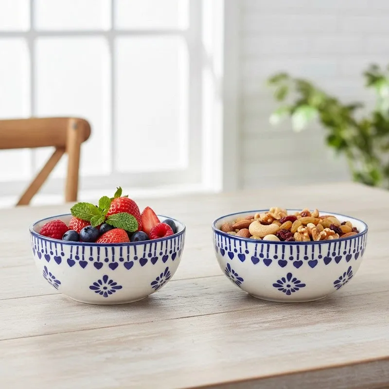 ServeEase Ceramic Snack Bowls (Grey,White, 200 mL Each) - Set Of Two media 1