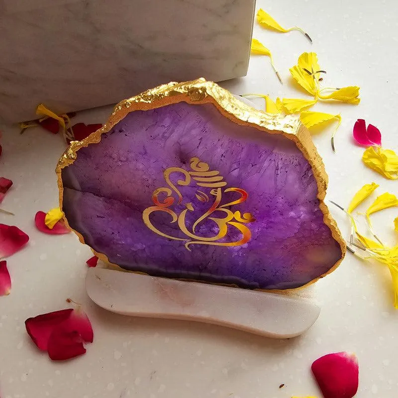 Festive Ganesha Tealight Candle Holder - Purple - 1