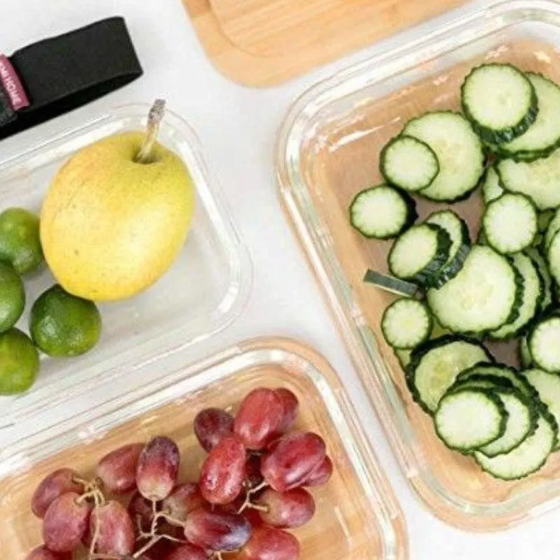Airtight Glass Container with Lid (1040 mL/640 mL/370 mL) - Set of Three media 5