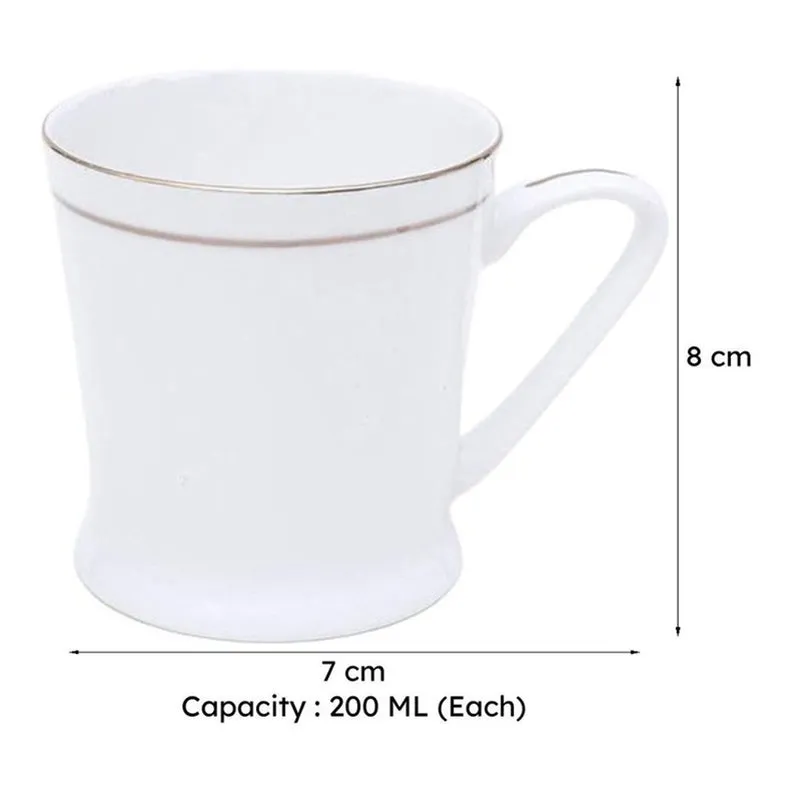 Minnisa Bone China Tea Cup (200 mL Each) - Set of Six media 7