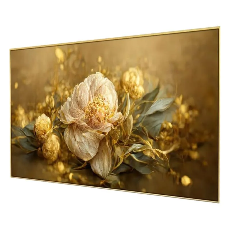 Golden Bloom Elegance Canvas Wall Painting With Frame media 5