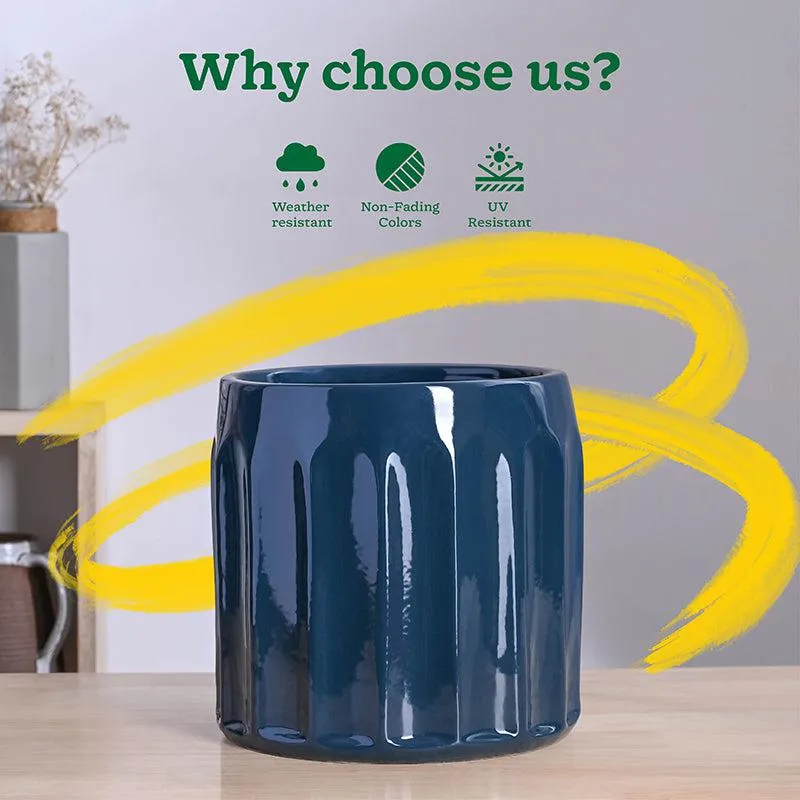Ugaoo Straits Ceramic Planter - Blue media 6