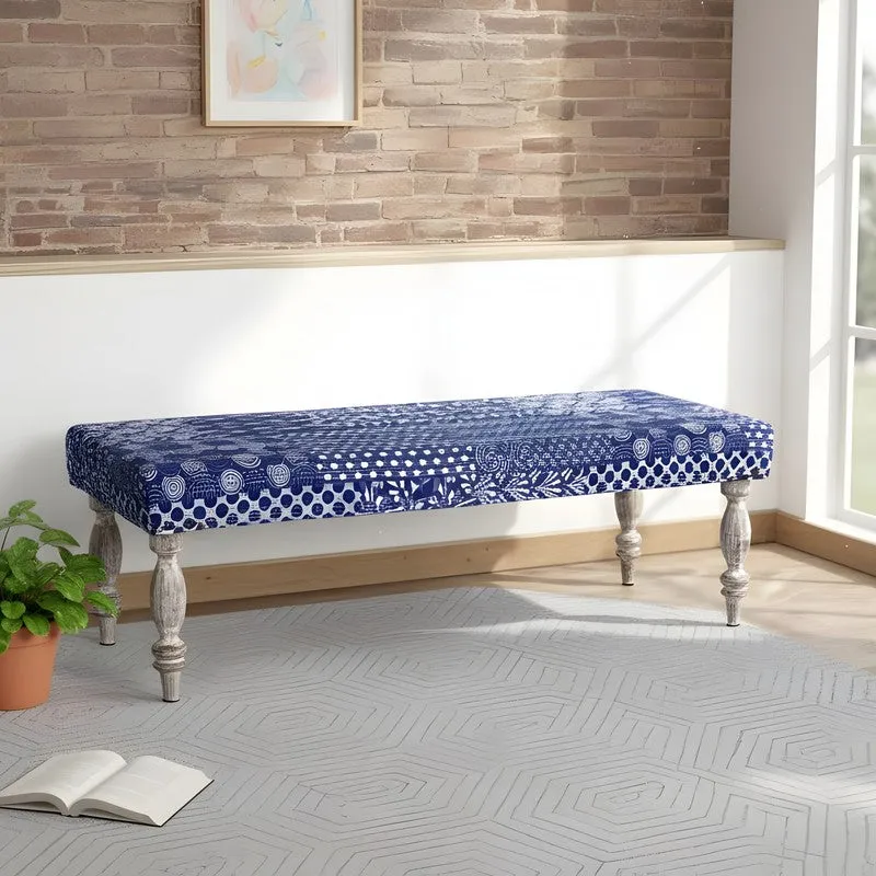 Brixo Sheesham Wooden Bench - Blue media 3