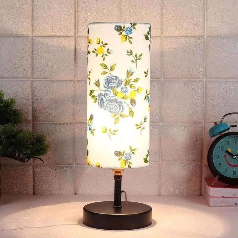 Floral Waves Fabric Table Lamp - Multicolor media 1