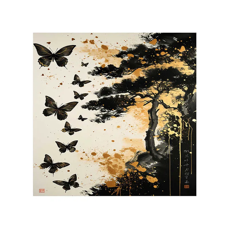 Silhouette Butterflies Wall Painting media 5