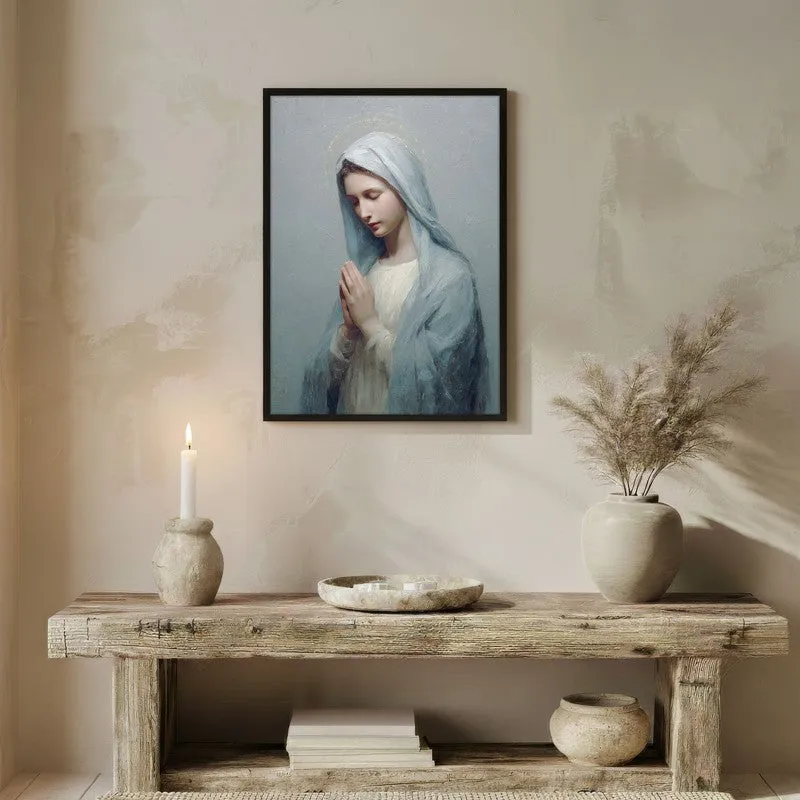Mother Mary Archival Paper Wall Painting With Black Frame media 3