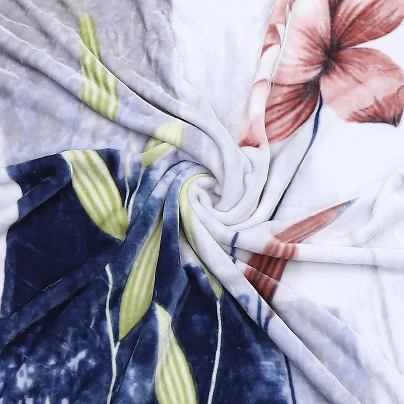 Monte Carlo Blossom Bliss Blanket (Blue,Lavender) - 500 GSM media 7