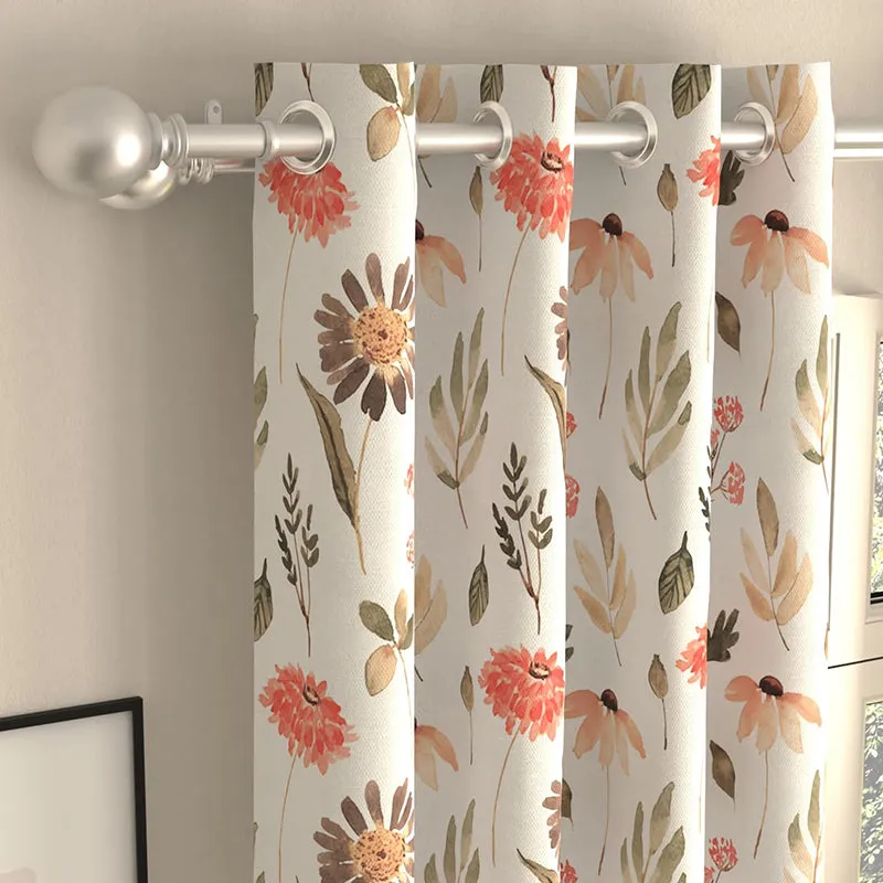 Urban Space Frost Flora Curtain (Peach) - Set Of Two media 3