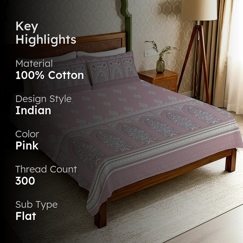 Urban Space Everyday Grace Cotton Bedsheet - 300 TC media 2