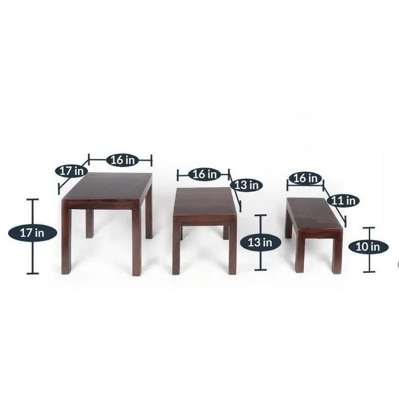 Sverox Sheesham Wooden Side & Bedside Table (Taupe) - Set Of Three media 10