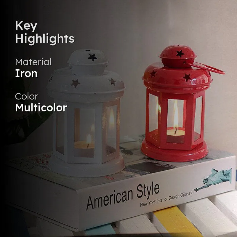 Vaira Lantern Tealight Candle Holder (Red & White) - Set Of Two media 2