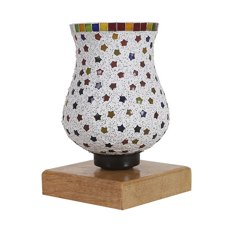 Tinker Mosaic Glass Table Lamp With Wooden Base - Multicolor media 6