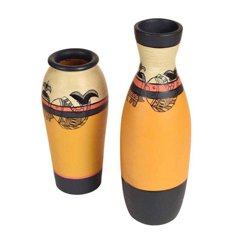 Banhi Tribal Terracotta Vase - Set Of Two media 4