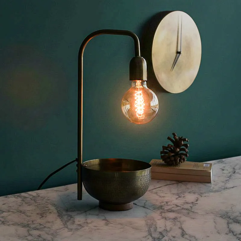 Orange Tree Esna Mild Steel Table Lamp Wit Bowl - Black media 1