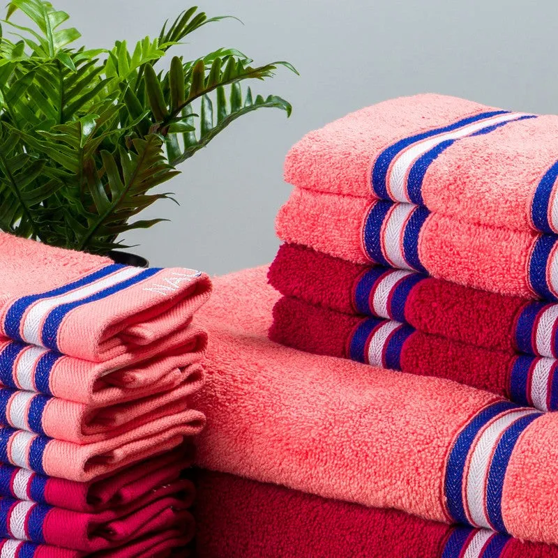 Nautica Dove Down Cotton Towel Set (Red & Coral) - Fourteen Piece Set media 3