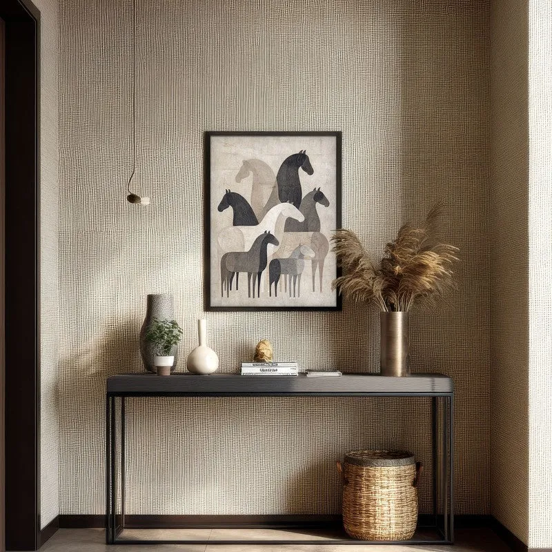 Abstract Horse Collective Wall Painting With Black Frame media 7