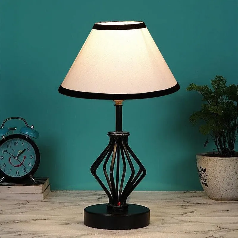 Firefly Metal Fabric Table Lamp - White,Black media 1