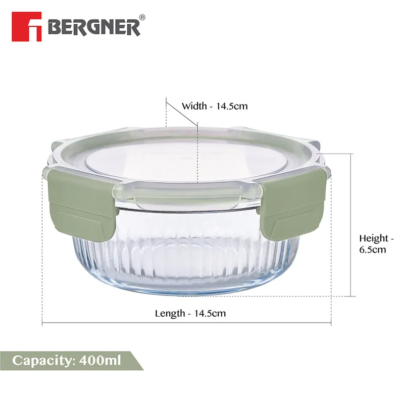 Bergner Seal Tiff Airtight Glass Tiffin Box (Green) - 400 mL media 8