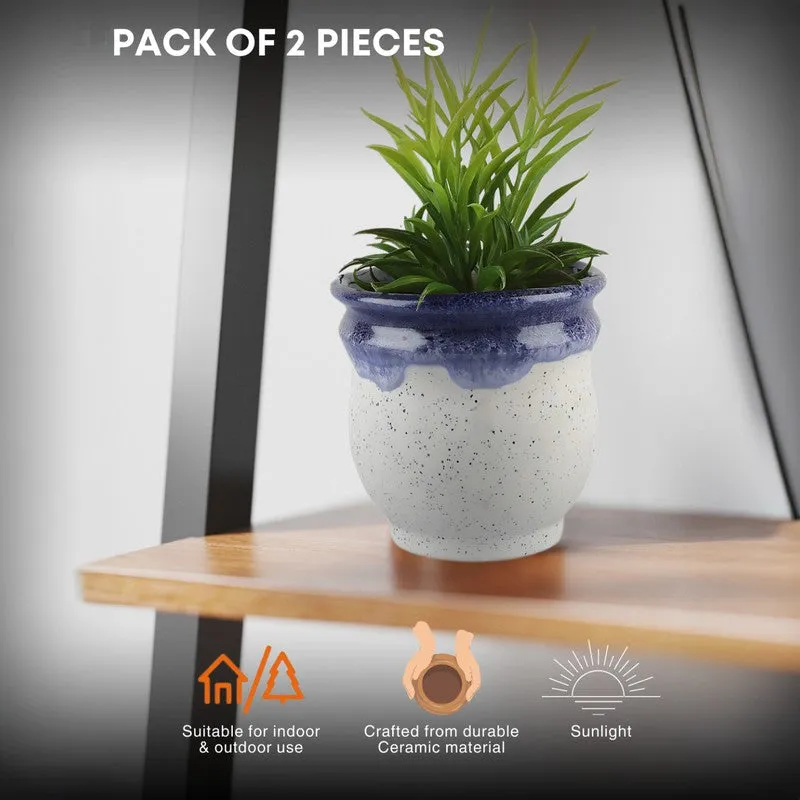 VelourVista Pots Blue,White - Set Of Two media 8