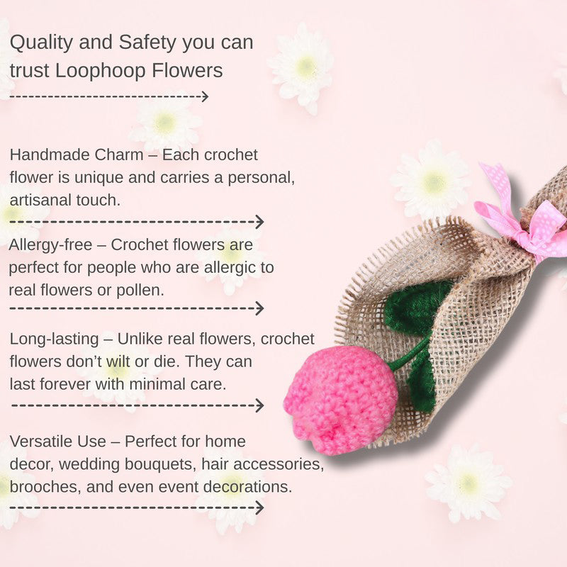 Crochet Handmade Tulip Bouquet - Pink media 5