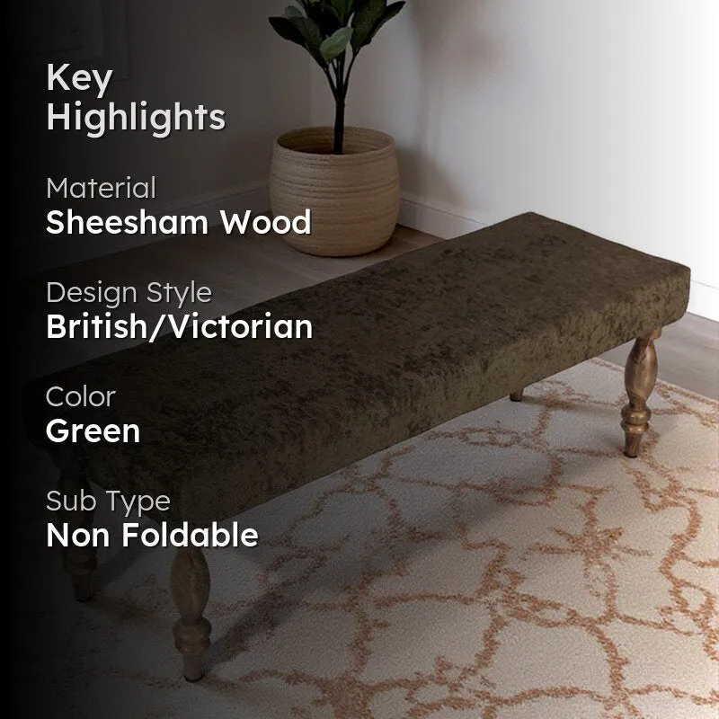 Alvino Sheesham Wooden Bench - Green media 2