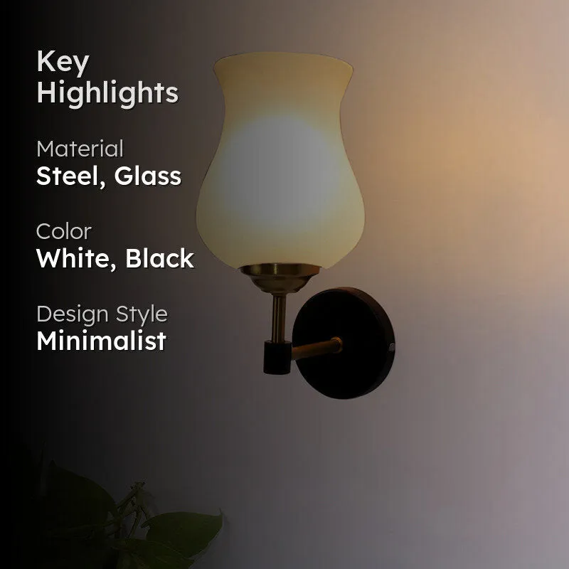 Argent Glass & Steel Wall Lamp - Black media 2