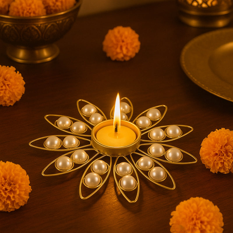 Pearlo Floral Tealight Candle Holder media 6