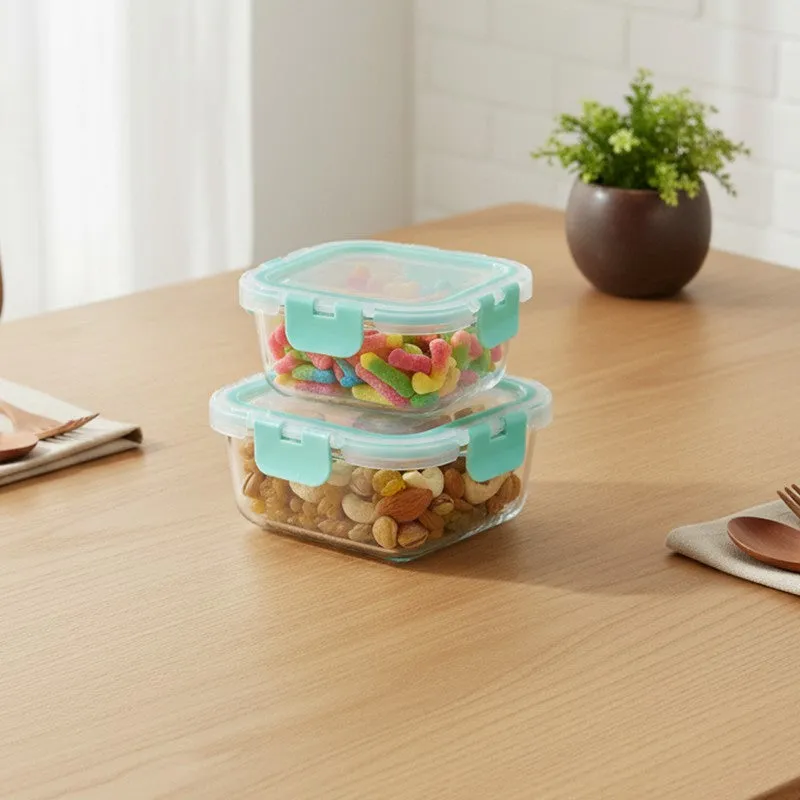 Snaksy Leak Proof Glass Lunch Box - Set Of Two media 3