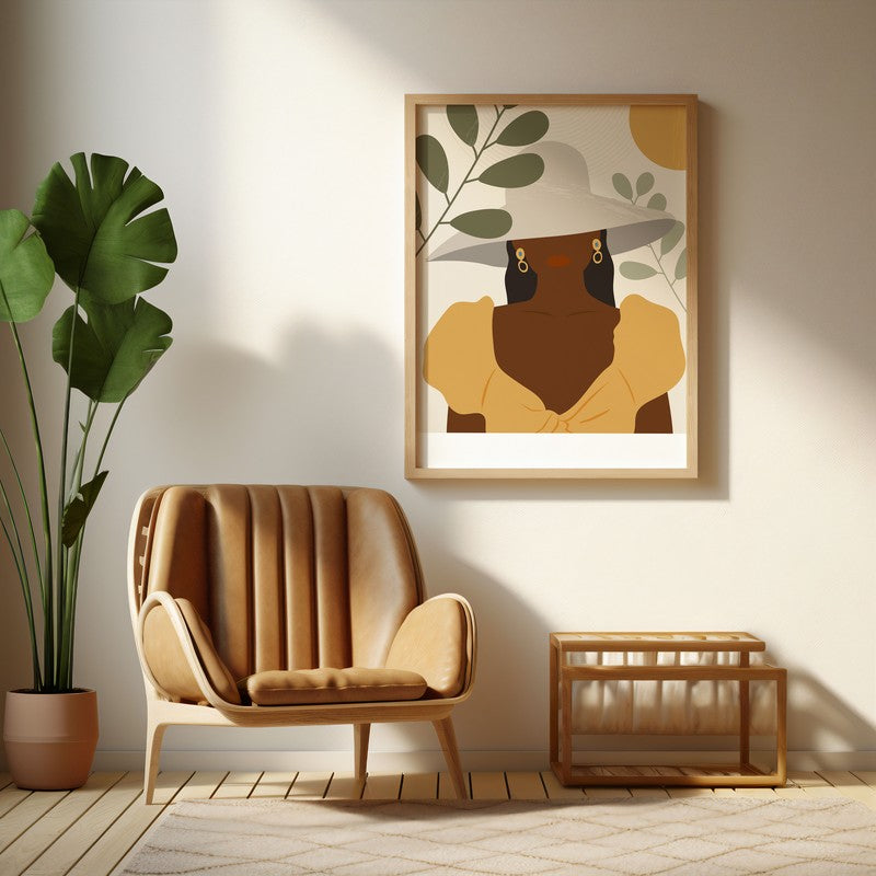 Unbreakable Bloom Archival Canvas Wall Art - Natural Brown Frame