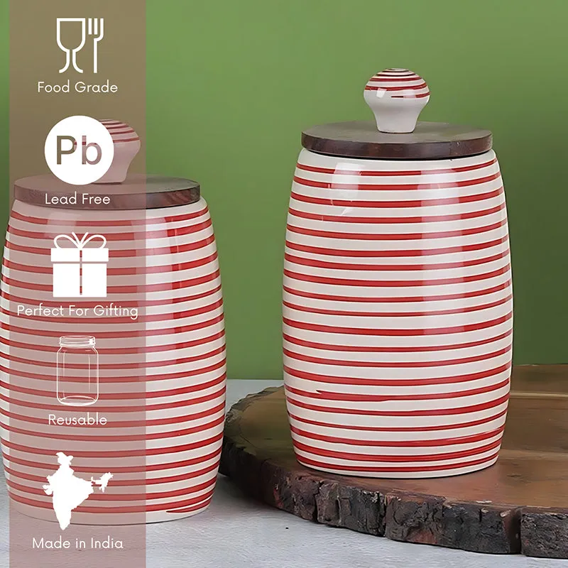 Tiare Curve Ceramic Jar (350 mL Each) - Set Of Two media 6
