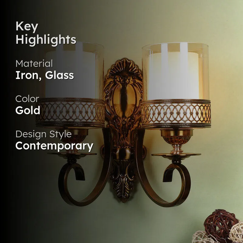 Flax Iron Wall Lamp With Glass Shade media 2