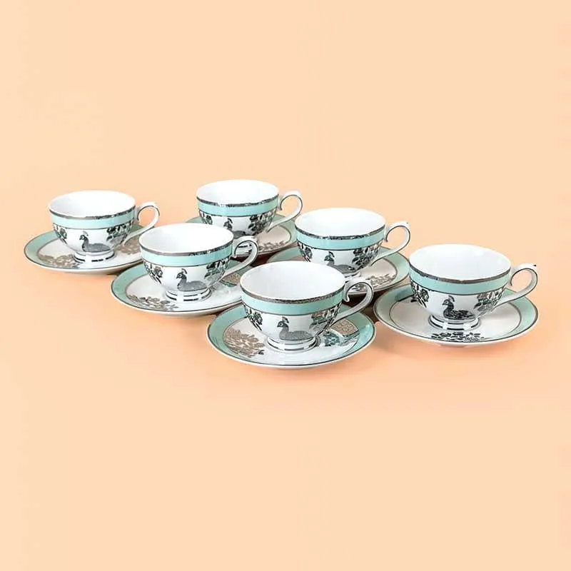 Plume Tea Cup & Saucer - Set of Six media 1
