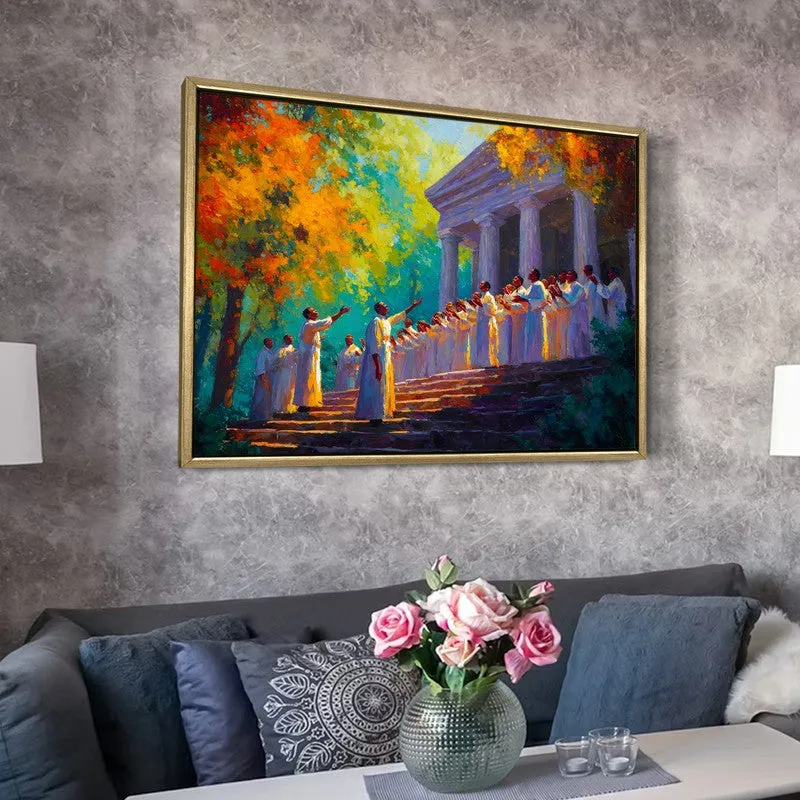 Golden Unity Canvas Wall Painting With Frame media 6