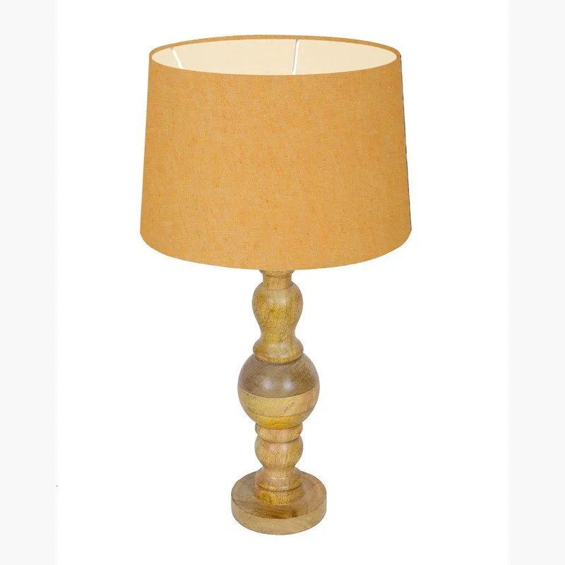 LumeElegance Wooden Table Lamp - Yellow,Brown media 4