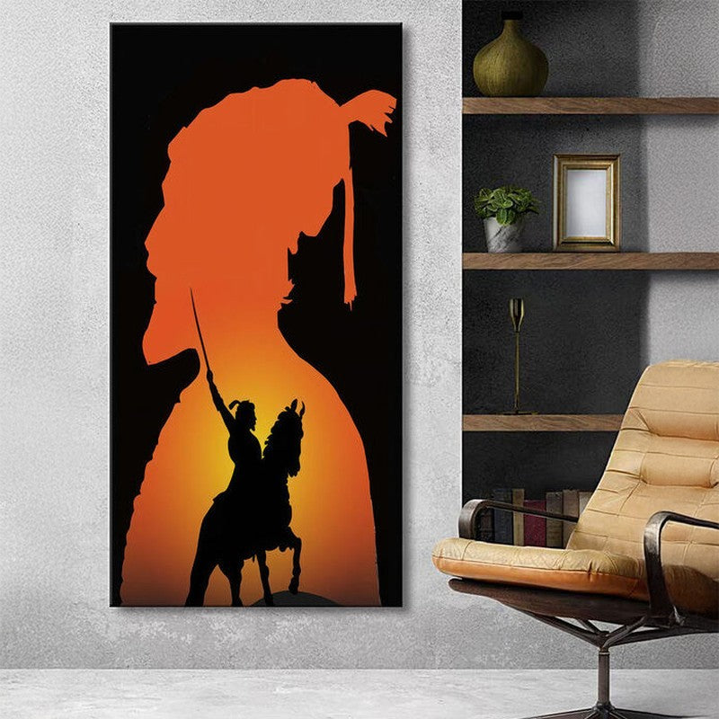 Shivaji Silhouette Wall Painting