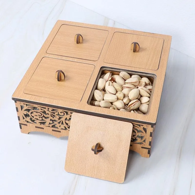 Elegant MDF Dry Fruit Container with Intricate Design media 1