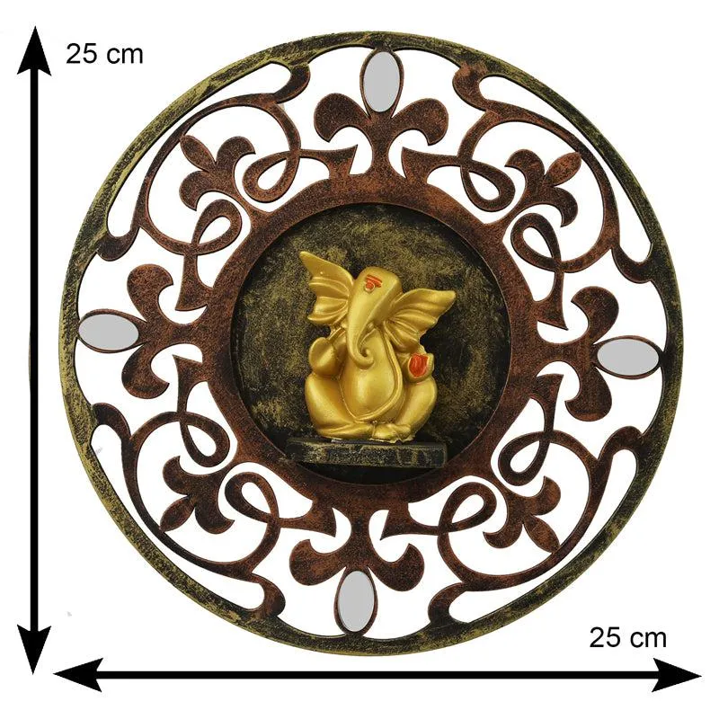 Ganesha Flora Religious Wooden Wall Accent media 8