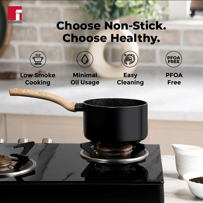 Bergner Bellini Plus 5 Layer Marble Non Stick Saucepan - 1800 ML media 4
