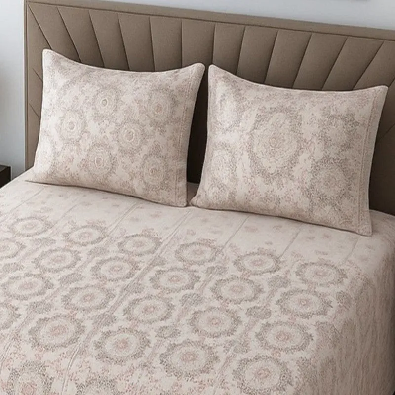 Nooraya Cotton Bedsheets (Beige) - 400 TC media 3