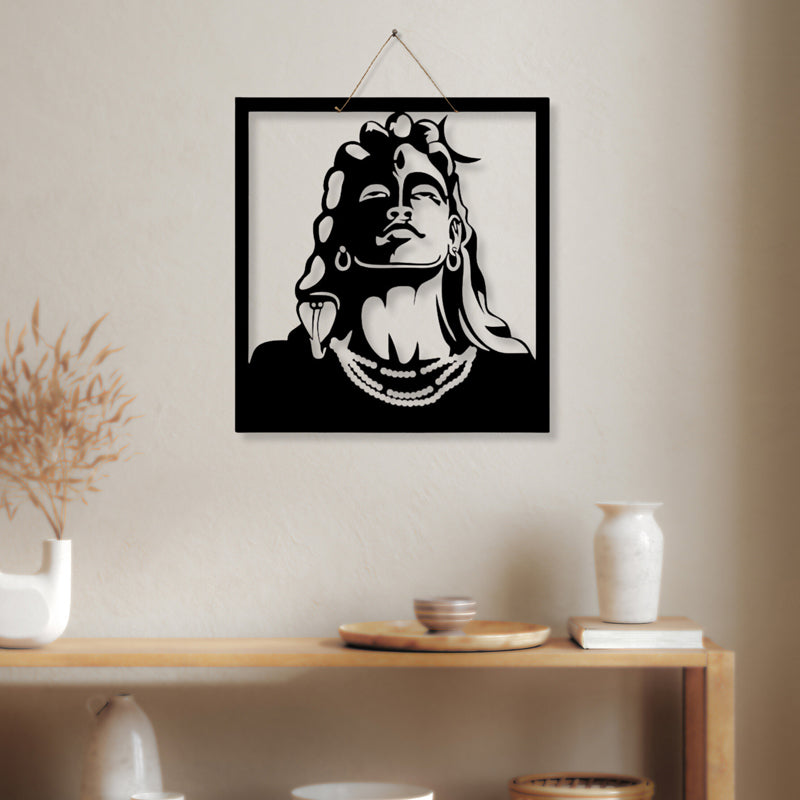 Adiyogi Silhouette Iron Wall Accent