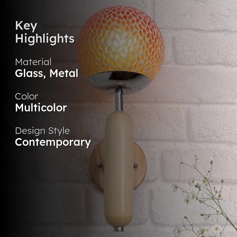 Biscoe Moon Glass & Metal Wall Lamp media 2