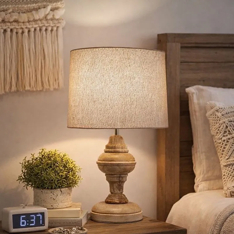 MonoAura Wooden Table Lamp - Beige media 1