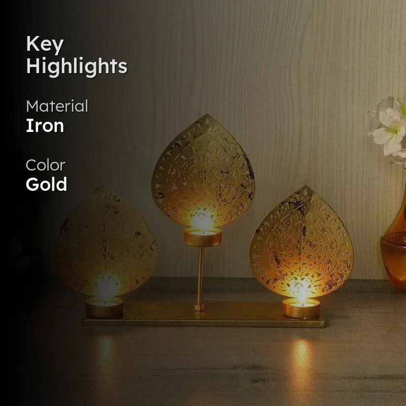 Ethnic Leafy Lure Tealight Candle Holder media 2